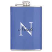 Flasques Monogramme initial manuscrit propre nom bleu (Devant)
