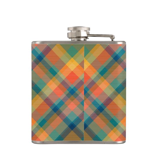 Flasques Monogramme Initial Mariage Rustique Tartan Carreau (Dos)