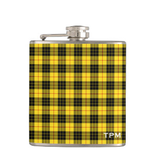 Flasques Monogramme jaune et noir de clan de MacLeod de