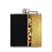 Flasques Monogramme Léopard Noir et Or Élégant (Dos)