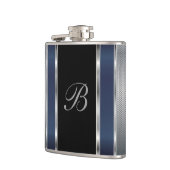 Flasques Monogramme Maillage en argent et bleu foncé (Gauche)