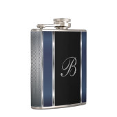 Flasques Monogramme Maillage en argent et bleu foncé (Droite)