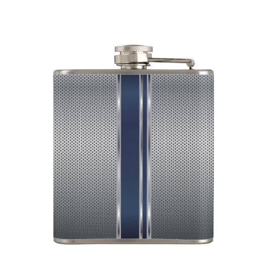 Flasques Monogramme Maillage en argent et bleu foncé (Dos)