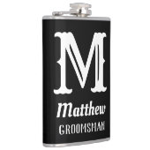 Flasques Monogramme masculin classique mariages noir (Droite)