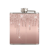 Flasques Monogramme Métal Ombré Paillettes Rose Doré Modern (Dos)