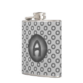 Flasques Monogramme Moderne Design Silver Polka Dot (Gauche)
