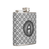Flasques Monogramme Moderne Design Silver Polka Dot (Droite)