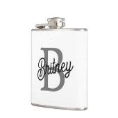 Flasques Monogramme moderne élégant Nom noir Gris noir Scri (Gauche)