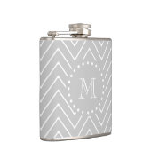 Flasques Monogramme moderne gris et blanc de coutume de (Droite)