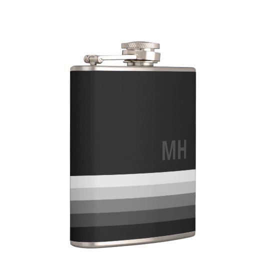 Flasques Monogramme moderne noir (Droite)