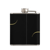 Flasques Monogramme moderne Script Calligraphie Black Gold (Dos)