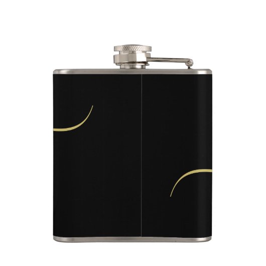 Flasques Monogramme moderne Script Calligraphie Black Gold (Dos)