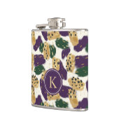 Flasques Monogramme Motif vert violet or brosses (Gauche)