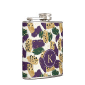 Flasques Monogramme Motif vert violet or brosses (Droite)