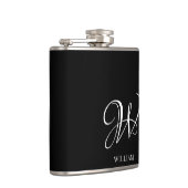 Flasques Monogramme noir élégant personnalisé initial (Droite)