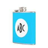 Flasques Monogramme noir et blanc Aqua (Gauche)