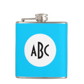 Flasques Monogramme noir et blanc Aqua (Devant)