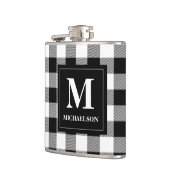 Flasques Monogramme noir et blanc Buffalo Check (Gauche)