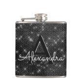 Flasques Monogramme noir et blanc et initiale (Devant)