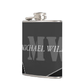 Flasques Monogramme noir gris artistique moderne (Gauche)