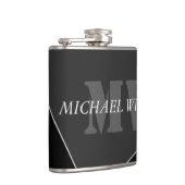Flasques Monogramme noir gris artistique moderne (Droite)