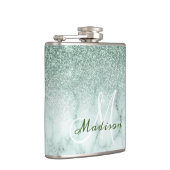 Flasques Monogramme Ombre Vert Menthe Marbre Paillettes (Droite)