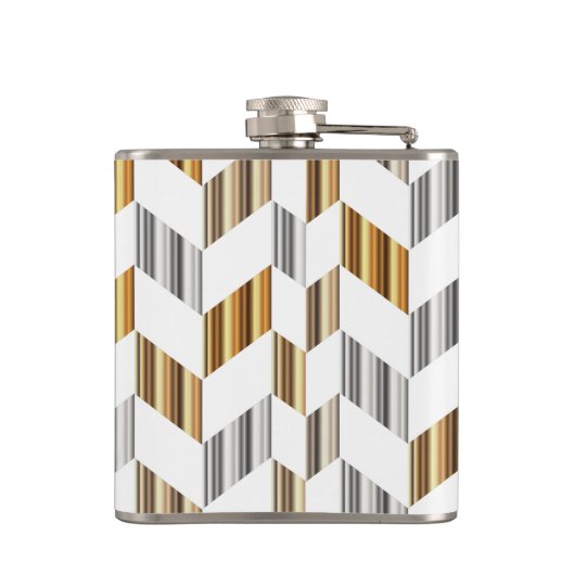 Flasques Monogramme - or, argent et conception blanche de (Dos)