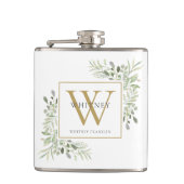 Flasques Monogramme Or Élégant Vert Moderne (Devant)