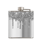 Flasques Monogramme Parties scintillant argent gouttes Girl (Dos)