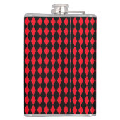 Flasques Monogramme personnalisable Red & Black Harlequin (Dos)