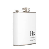 Flasques Monogramme Personnalisé Blanc Monogramme (Droite)