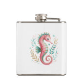 Flasques Monogramme personnalisé Cute Glittery Seahorse (Dos)