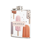 Flasques Monogramme Personnalisé Cute Popsicle Motif (Gauche)