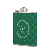 Flasques Monogramme personnalisé festif vert foncé (Gauche)