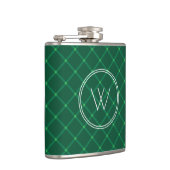 Flasques Monogramme personnalisé festif vert foncé (Droite)