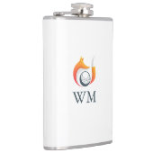 Flasques Monogramme Personnalisé Renard Moderne et Balle de (Droite)