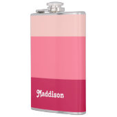 Flasques monogramme personnalisé, typographie rétro rose vi (Gauche)