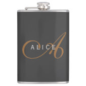 Flasques Monogramme plat tendance Nom initial (Devant)