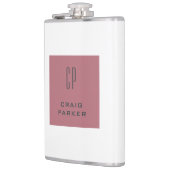 Flasques Monogramme professionnel moderne Rose clair or bla (Gauche)