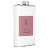 Flasques Monogramme professionnel moderne Rose clair or bla (Droite)