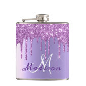 Flasques Monogramme Purple Parties scintillant gouttes Fil (Devant)