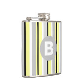 Flasques Monogramme rayé jaune et gris élégant (Droite)