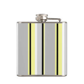 Flasques Monogramme rayé jaune et gris élégant (Dos)