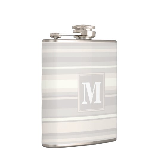 Flasques Monogramme rayures beiges (Droite)