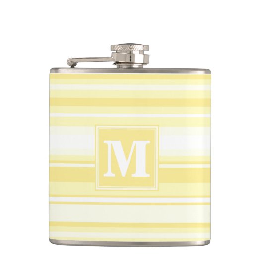 Flasques Monogramme rayures jaunes citron (Devant)