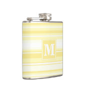 Flasques Monogramme rayures jaunes citron (Droite)