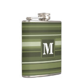 Flasques Monogramme rayures vert olive (Droite)