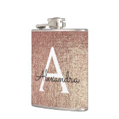 Flasques Monogramme rose d'huile métallique de glam initial (Gauche)