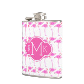 Flasques Monogramme rose du motif | de Flamant rose (Gauche)