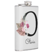 Flasques Monogramme Rose Floral Initial O (Droite)